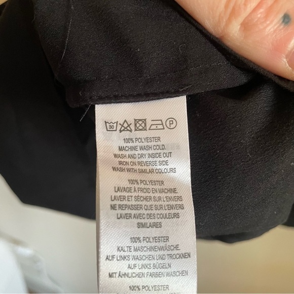 FRENCH CONNECTION Black Asymmetrical Hem Peplum Top - Picture 9 of 9